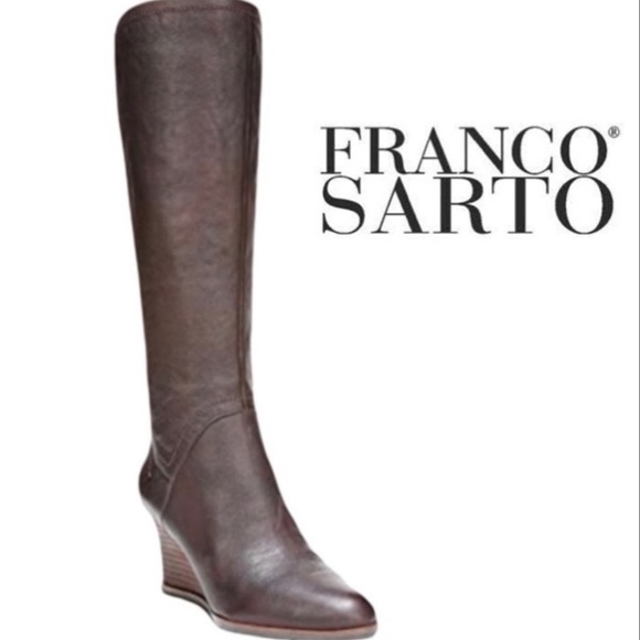 Franco Sarto Tall Knee High Wedge Boots 